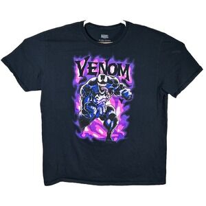 Marvel Comics‎ Venom T-Shirt Men's 2XL Short Sleeve Crew Neck Graphic Black